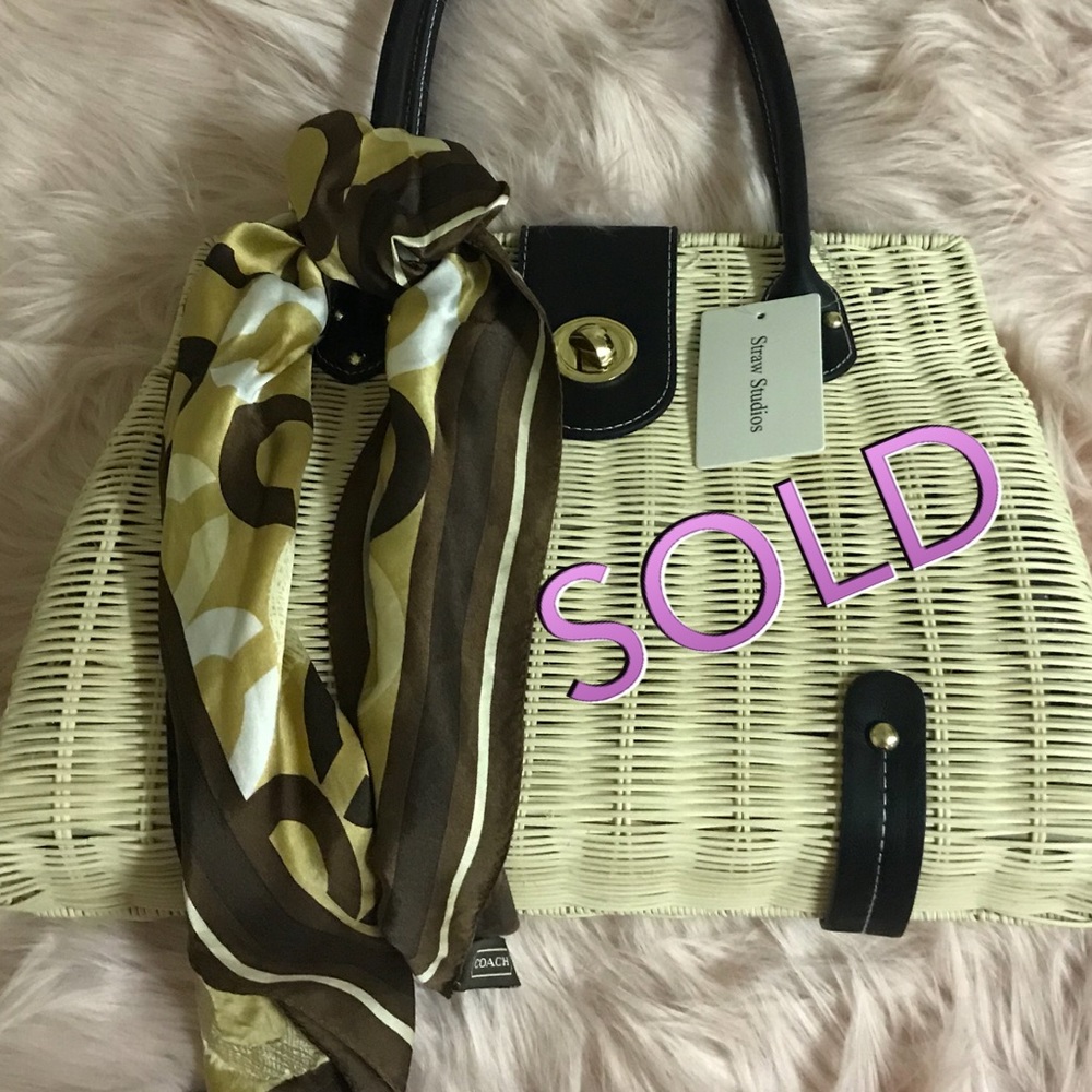 Woven Straw Handbag Purse